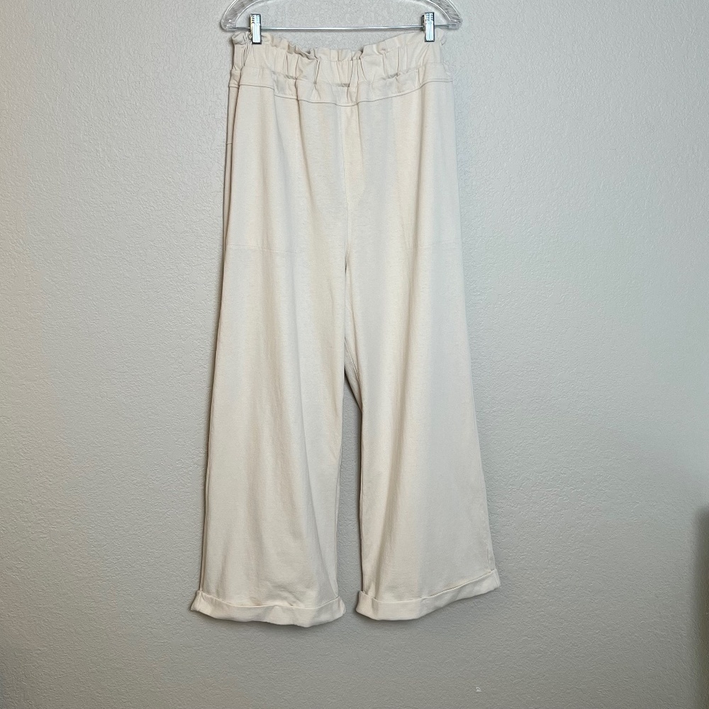 Wide Leg Cream Lounge Pants - Effortless Everyday Style - Picture 3 of 15